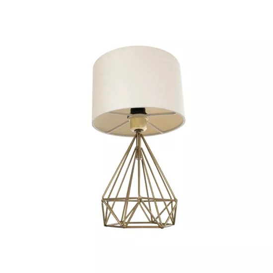 DIAMOND 204-0084 Μοντέρνο Επιτραπέζιο Φωτιστικό Πορτατίφ με Ντουί 1 x E27 AC 220-240V IP20 - Χρυσό & Μπεζ - Μ24,5 x Π24,5 x Υ40cm