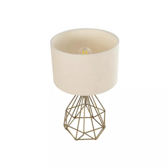 DIAMOND 204-0084 Μοντέρνο Επιτραπέζιο Φωτιστικό Πορτατίφ με Ντουί 1 x E27 AC 220-240V IP20 - Χρυσό & Μπεζ - Μ24,5 x Π24,5 x Υ40cm