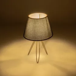 TRIP 204-0085 Μοντέρνο Επιτραπέζιο Φωτιστικό Πορτατίφ με Ντουί 1 x E27 AC 220-240V IP20 - Χρυσό & Μαύρο - Μ22 x Π22 x Υ34cm