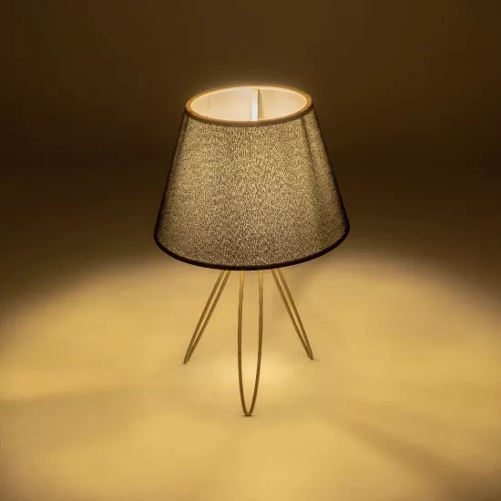 TRIP 204-0085 Μοντέρνο Επιτραπέζιο Φωτιστικό Πορτατίφ με Ντουί 1 x E27 AC 220-240V IP20 - Χρυσό & Μαύρο - Μ22 x Π22 x Υ34cm