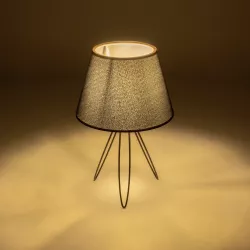 TRIP 204-0086 Μοντέρνο Επιτραπέζιο Φωτιστικό Πορτατίφ με Ντουί 1 x E27 AC 220-240V IP20 - Μαύρο - Μ22 x Π22 x Υ34cm