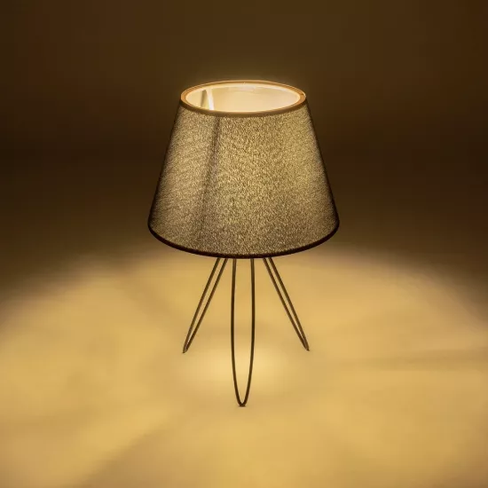 TRIP 204-0086 Μοντέρνο Επιτραπέζιο Φωτιστικό Πορτατίφ με Ντουί 1 x E27 AC 220-240V IP20 - Μαύρο - Μ22 x Π22 x Υ34cm