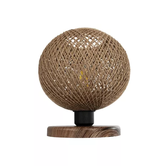 BOWL 204-0087 Μοντέρνο Επιτραπέζιο Φωτιστικό Πορτατίφ με Ντουί 1 x E27 AC 220-240V IP20 - Καφέ & Μπεζ - Μ22 x Π22 x Υ23cm