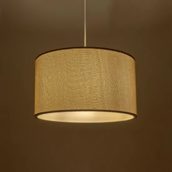 LOFTY 204-0090 Μοντέρνο Κρεμαστό Φωτιστικό Οροφής με Ντουί 1 x E27 AC 220-240V IP20 - Μπεζ - Μ37 x Π37 x Υ21cm