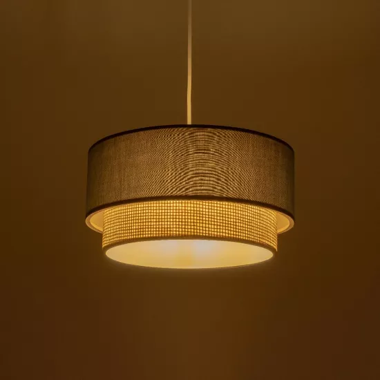 BIGGIE 204-0094 Μοντέρνο Κρεμαστό Φωτιστικό Οροφής με Ντουί 1 x E27 AC 220-240V IP20 - Μπλε & Μπεζ - Μ30 x Π30 x Υ17cm