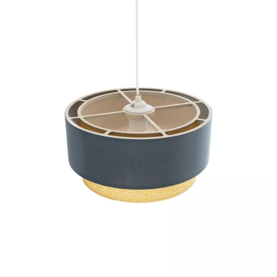 BIGGIE 204-0094 Μοντέρνο Κρεμαστό Φωτιστικό Οροφής με Ντουί 1 x E27 AC 220-240V IP20 - Μπλε & Μπεζ - Μ30 x Π30 x Υ17cm