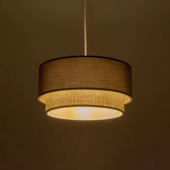 BIGGIE 204-0095 Μοντέρνο Κρεμαστό Φωτιστικό Οροφής με Ντουί 1 x E27 AC 220-240V IP20 - Γκρι & Μπεζ - Μ30 x Π30 x Υ17cm