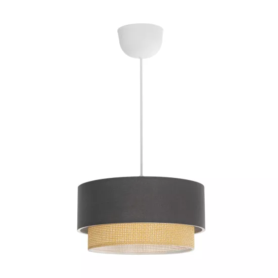 BIGGIE 204-0095 Μοντέρνο Κρεμαστό Φωτιστικό Οροφής με Ντουί 1 x E27 AC 220-240V IP20 - Γκρι & Μπεζ - Μ30 x Π30 x Υ17cm