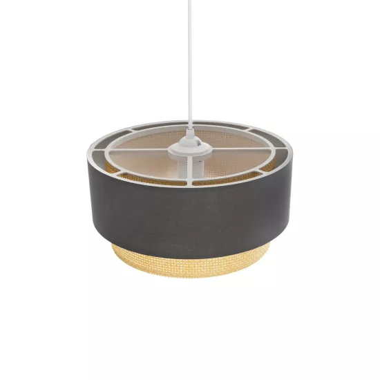 BIGGIE 204-0095 Μοντέρνο Κρεμαστό Φωτιστικό Οροφής με Ντουί 1 x E27 AC 220-240V IP20 - Γκρι & Μπεζ - Μ30 x Π30 x Υ17cm