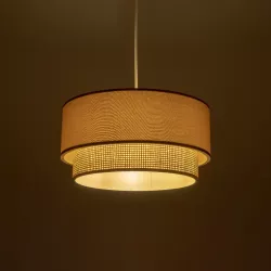 BIGGIE 204-0096 Μοντέρνο Κρεμαστό Φωτιστικό Οροφής με Ντουί 1 x E27 AC 220-240V IP20 - Μπεζ - Μ30 x Π30 x Υ17cm