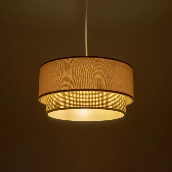 BIGGIE 204-0096 Μοντέρνο Κρεμαστό Φωτιστικό Οροφής με Ντουί 1 x E27 AC 220-240V IP20 - Μπεζ - Μ30 x Π30 x Υ17cm