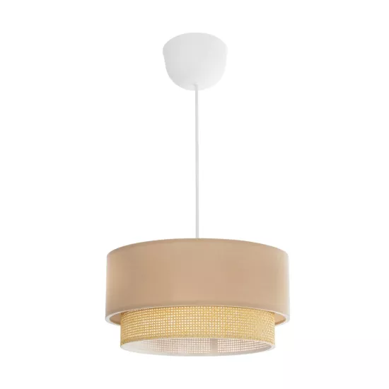 BIGGIE 204-0096 Μοντέρνο Κρεμαστό Φωτιστικό Οροφής με Ντουί 1 x E27 AC 220-240V IP20 - Μπεζ - Μ30 x Π30 x Υ17cm