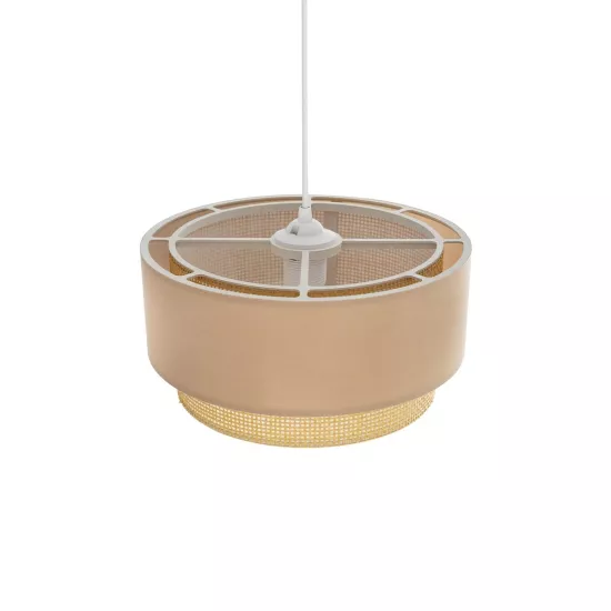 BIGGIE 204-0096 Μοντέρνο Κρεμαστό Φωτιστικό Οροφής με Ντουί 1 x E27 AC 220-240V IP20 - Μπεζ - Μ30 x Π30 x Υ17cm