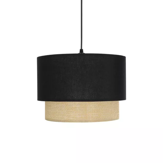 BIGGIE 204-0098 Μοντέρνο Κρεμαστό Φωτιστικό Οροφής με Ντουί 1 x E27 AC 220-240V IP20 - Μαύρο & Μπεζ - Μ30 x Π30 x Υ23,5cm