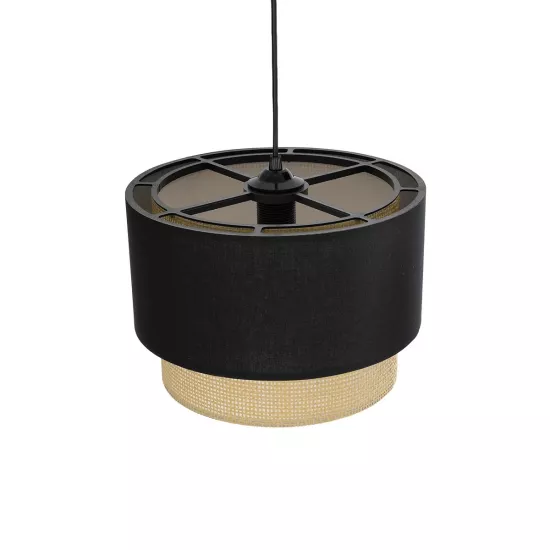 BIGGIE 204-0098 Μοντέρνο Κρεμαστό Φωτιστικό Οροφής με Ντουί 1 x E27 AC 220-240V IP20 - Μαύρο & Μπεζ - Μ30 x Π30 x Υ23,5cm