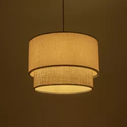 BIGGIE 204-0099 Μοντέρνο Κρεμαστό Φωτιστικό Οροφής με Ντουί 1 x E27 AC 220-240V IP20 - Μπεζ - Μ30 x Π30 x Υ23,5cm