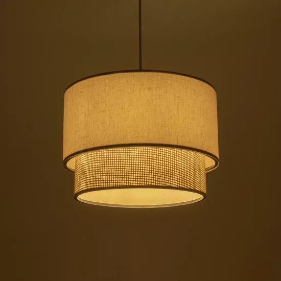 BIGGIE 204-0099 Μοντέρνο Κρεμαστό Φωτιστικό Οροφής με Ντουί 1 x E27 AC 220-240V IP20 - Μπεζ - Μ30 x Π30 x Υ23,5cm