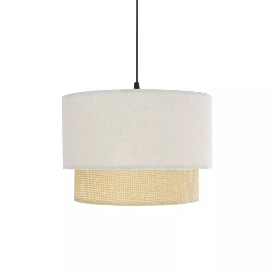 BIGGIE 204-0099 Μοντέρνο Κρεμαστό Φωτιστικό Οροφής με Ντουί 1 x E27 AC 220-240V IP20 - Μπεζ - Μ30 x Π30 x Υ23,5cm