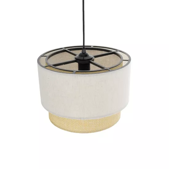 BIGGIE 204-0099 Μοντέρνο Κρεμαστό Φωτιστικό Οροφής με Ντουί 1 x E27 AC 220-240V IP20 - Μπεζ - Μ30 x Π30 x Υ23,5cm