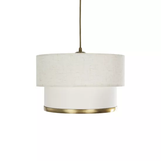 FOCUS 204-0100 Μοντέρνο Κρεμαστό Φωτιστικό Οροφής με Ντουί 1 x E27 AC 220-240V IP20 - Λευκό & Μπεζ - Μ30 x Π30 x Υ21cm