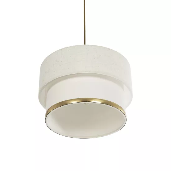 FOCUS 204-0100 Μοντέρνο Κρεμαστό Φωτιστικό Οροφής με Ντουί 1 x E27 AC 220-240V IP20 - Λευκό & Μπεζ - Μ30 x Π30 x Υ21cm