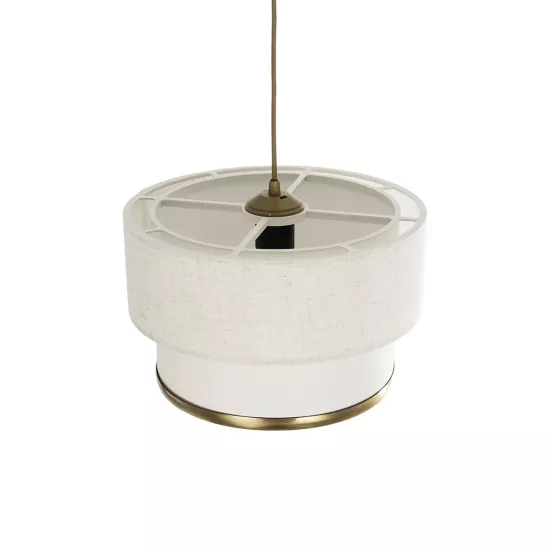 FOCUS 204-0100 Μοντέρνο Κρεμαστό Φωτιστικό Οροφής με Ντουί 1 x E27 AC 220-240V IP20 - Λευκό & Μπεζ - Μ30 x Π30 x Υ21cm