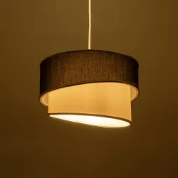 CYCLOP 204-0103 Μοντέρνο Κρεμαστό Φωτιστικό Οροφής με Ντουί 1 x E27 AC 220-240V IP20 - Μαύρο & Λευκό - Μ31 x Π31 x Υ21cm