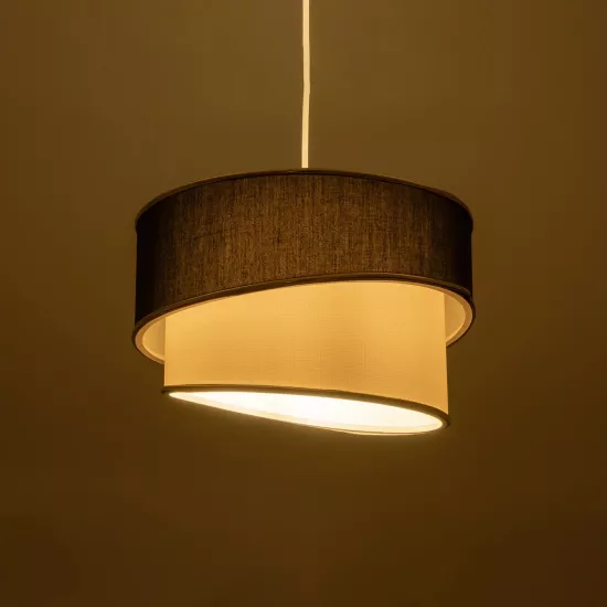 CYCLOP 204-0103 Μοντέρνο Κρεμαστό Φωτιστικό Οροφής με Ντουί 1 x E27 AC 220-240V IP20 - Μαύρο & Λευκό - Μ31 x Π31 x Υ21cm