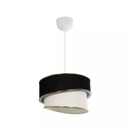 CYCLOP 204-0103 Μοντέρνο Κρεμαστό Φωτιστικό Οροφής με Ντουί 1 x E27 AC 220-240V IP20 - Μαύρο & Λευκό - Μ31 x Π31 x Υ21cm