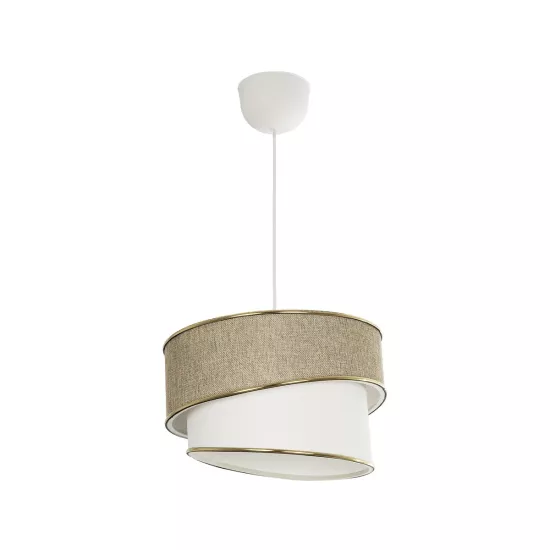 CYCLOP 204-0104 Μοντέρνο Κρεμαστό Φωτιστικό Οροφής με Ντουί 1 x E27 AC 220-240V IP20 - Μπεζ & Λευκό - Μ31 x Π31 x Υ21cm