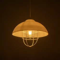 INDUSTRY 204-0111 Μοντέρνο Κρεμαστό Φωτιστικό Οροφής με Ντουί 1 x E27 AC 220-240V IP20 - Λευκό - Μ30 x Π30 x Υ25cm