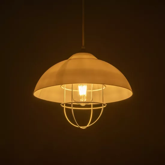 INDUSTRY 204-0111 Μοντέρνο Κρεμαστό Φωτιστικό Οροφής με Ντουί 1 x E27 AC 220-240V IP20 - Λευκό - Μ30 x Π30 x Υ25cm