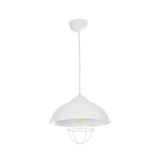 INDUSTRY 204-0111 Μοντέρνο Κρεμαστό Φωτιστικό Οροφής με Ντουί 1 x E27 AC 220-240V IP20 - Λευκό - Μ30 x Π30 x Υ25cm