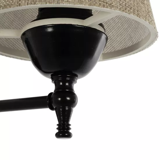 PAM 204-0112 Μοντέρνο Φωτιστικό Τοίχου - Απλίκα με Ντουί 1 x E27 AC 220-240V IP20 - Μαύρο & Μπεζ - Μ14 x Π22 x Υ23cm