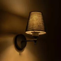 PAM 204-0113 Μοντέρνο Φωτιστικό Τοίχου - Απλίκα με Ντουί 1 x E27 AC 220-240V IP20 - Μαύρο - Μ23 x Π23 x Υ17cm