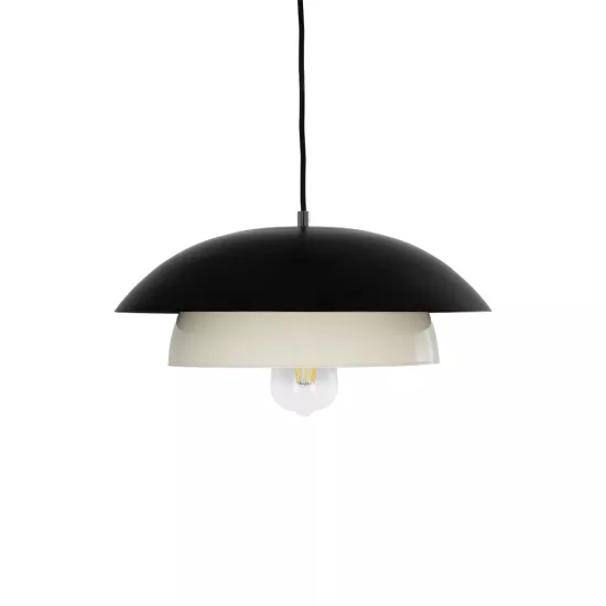 AURA 204-0117 Μοντέρνο Κρεμαστό Φωτιστικό Οροφής με Ντουί 1 x E27 AC 220-240V IP20 - Μαύρο & Λευκό - Μ37 x Π37 x Υ14,5cm