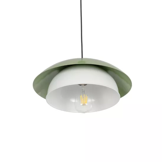 AURA 204-0119 Μοντέρνο Κρεμαστό Φωτιστικό Οροφής με Ντουί 1 x E27 AC 220-240V IP20 - Πράσινο & Λευκό - Μ31 x Π31 x Υ27cm
