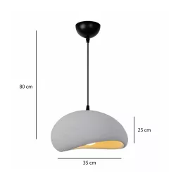 STONE 204-0124 Μοντέρνο Κρεμαστό Φωτιστικό Οροφής με Ντουί 1 x E27 AC 220-240V IP20 - Γκρι - Μ35 x Π31 x Υ26cm