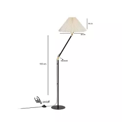 FLY 204-0127 Μοντέρνο Επιδαπέδιο Φωτιστικό με Ντουί 1 x E27 AC 220-240V IP20 - Μαύρο & Μπεζ - Μ72 x Π38 x Υ155cm