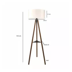 SHELF 204-0129 Μοντέρνο Επιδαπέδιο Φωτιστικό με Ντουί 1 x E27 AC 220-240V IP20 - Καφέ & Μπεζ - Μ38 x Π38 x Υ135cm