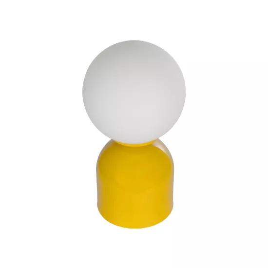 MAGIC 204-0131 Μοντέρνο Επιτραπέζιο Φωτιστικό Πορτατίφ με Ντουί 1 x E14 AC 220-240V IP20 - Κίτρινο & Λευκό - Μ15 x Π15 x Υ28cm