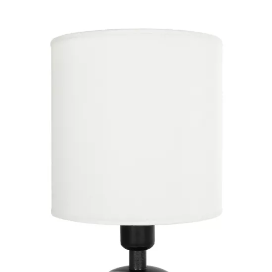 LOREN 204-0138 Μοντέρνο Επιτραπέζιο Φωτιστικό Πορτατίφ με Ντουί 1 x E14 AC 220-240V IP20 - Μαύρο & Μπεζ - Μ15,5 x Π15,5 x Υ33cm