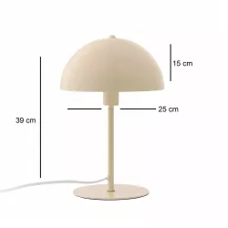 GASCEIO 204-0140 Μοντέρνο Eπιτραπέζιο Φωτιστικό Μονόφωτο 1 x E27 IP20 Μπεζ Μέταλλο - Μ25 x Π25 x Υ39cm