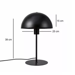 GASCEIO 204-0141 Μοντέρνο Eπιτραπέζιο Φωτιστικό Μονόφωτο 1 x E27 IP20 Μαύρο Μέταλλο - Μ25 x Π25 x Υ39cm