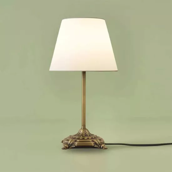 AΝΤΙQUE 204-0142 Vintage Eπιτραπέζιο Φωτιστικό Μονόφωτο 1 x E27 IP20 Μπρούτζινο Μέταλλο με Λευκό Ύφασμα - Μ22 x Π22 x Υ38cm AΝΤΙQUE 204-0142 Vintage Eπιτραπέζιο Φωτιστικό Μονόφωτο 1 x E27 IP20 Μπρούτζινο Μέταλλο με Λευκό Ύφασμα - Μ22 x Π22 x Υ38cm