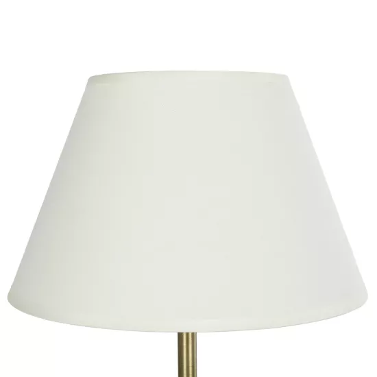 AΝΤΙQUE 204-0142 Vintage Επιτραπέζιο Φωτιστικό Πορτατίφ με Ντουί 1 x E27 AC 220-240V IP20 - Μπρούτζινο & Λευκό - Μ22,5 x Π22,5 x Υ37cm