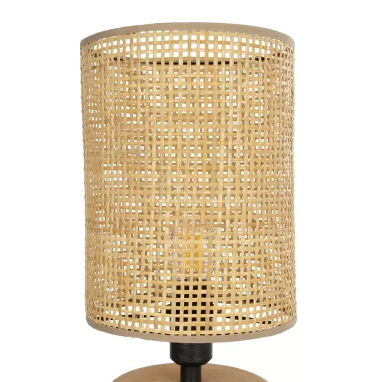 KLOO 204-0143 Boho Επιτραπέζιο Φωτιστικό Πορτατίφ με Ντουί 1 x E14 AC 220-240V IP20 - Καφέ & Μπεζ - Μ15 x Π15 x Υ35cm