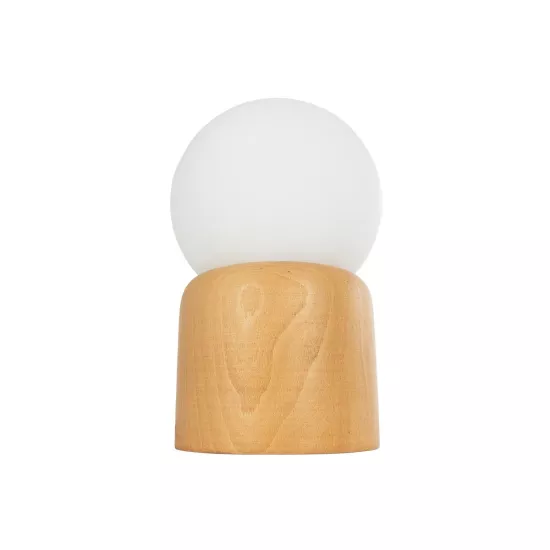 BOARD 204-0144 Μοντέρνο Επιτραπέζιο Φωτιστικό Πορτατίφ με Ντουί 1 x E14 AC 220-240V IP20 - Μπεζ & Λευκό - Μ15 x Π15 x Υ24cm