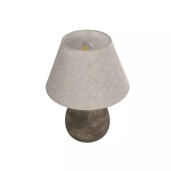 LISBON 204-0150 Vintage Επιτραπέζιο Φωτιστικό Πορτατίφ με Ντουί 1 x E27 AC 220-240V IP20 - Καφέ & Μπεζ - Μ22 x Π22 x Υ30cm