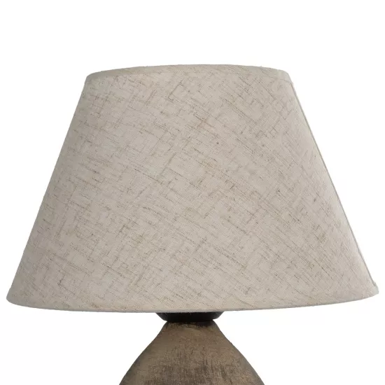 LISBON 204-0150 Vintage Επιτραπέζιο Φωτιστικό Πορτατίφ με Ντουί 1 x E27 AC 220-240V IP20 - Καφέ & Μπεζ - Μ22 x Π22 x Υ30cm